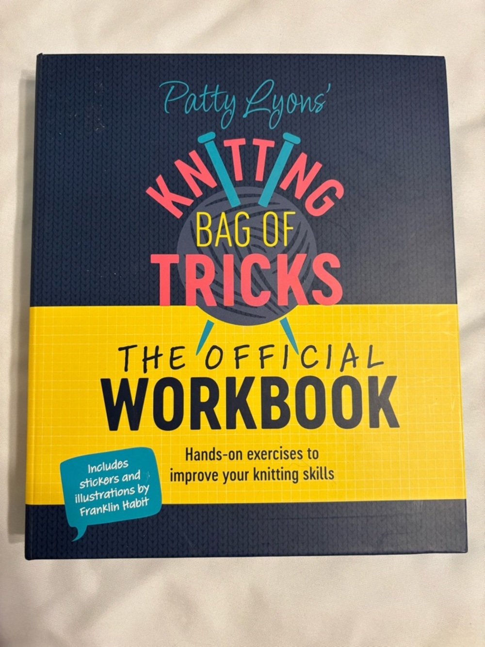 Knitting Bag of Tricks Workbook - Navy & Yellow